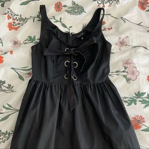 Who What Wear Black Poplin Midi Dress